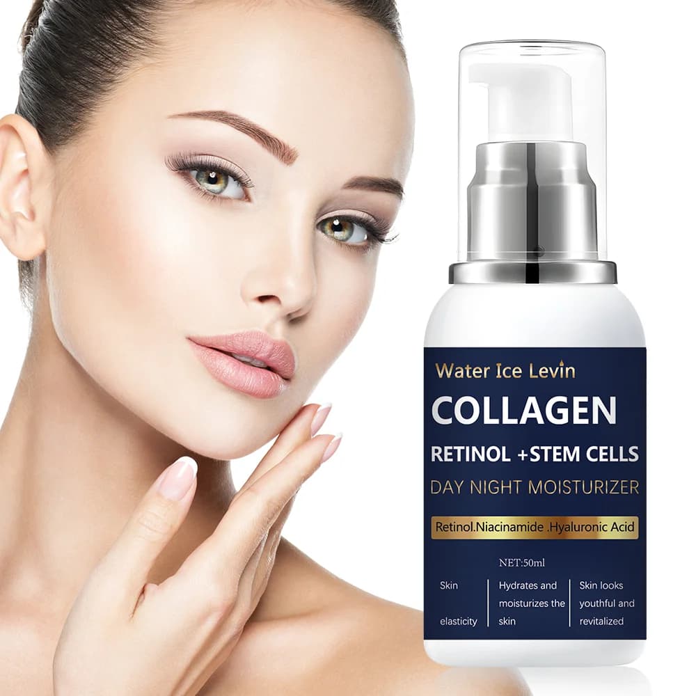 Collagene Retinolo Crema Giorno e Notte, Collagene + Nicotinamide, Antietà e Idratante Due In Uno, Rassodante ed Elasticità, Ringiovanente Pelle Giovane, Texture Leggera