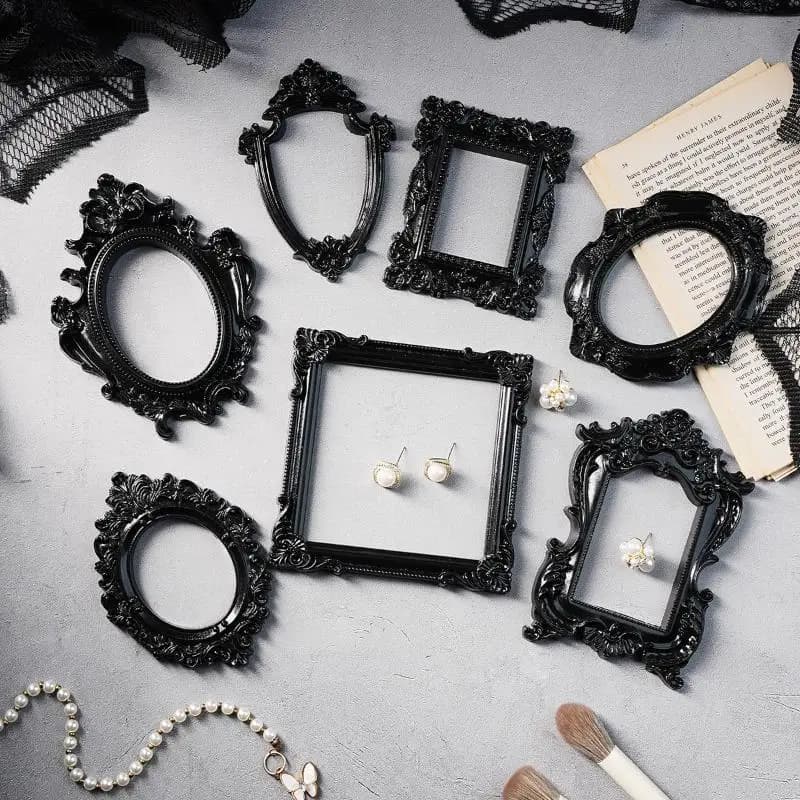 1Pcs European-style Resin Material Black-edged Prop Photo Frame, DIY Wall Decoration, Suitable For Props
