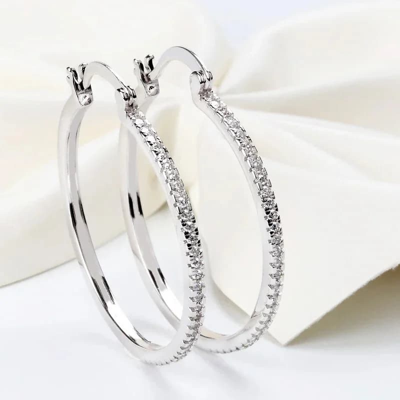 CAOSHI Trendy Circle orecchini Lady fidanzamento cerimonia gioielli con brillanti zirconi moda femminile accessori per feste quotidiane