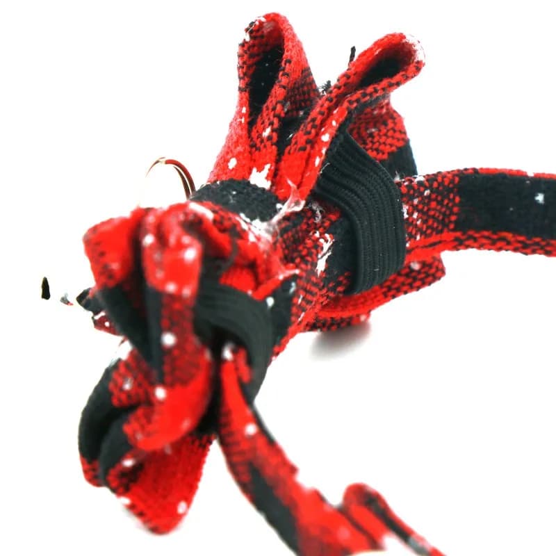 Collare Natalizio per Animali Domestici con Papillon e Campanello, Collare Elastico Regolabile con Fibbia di Sicurezza per Cani e Gatti di Piccola Taglia