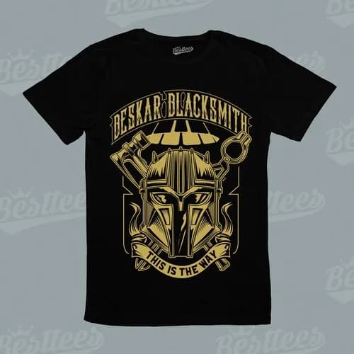 Beskar Blacksmith Mandalorian Armour Galactic Star Cartoon Tee T-Shirt