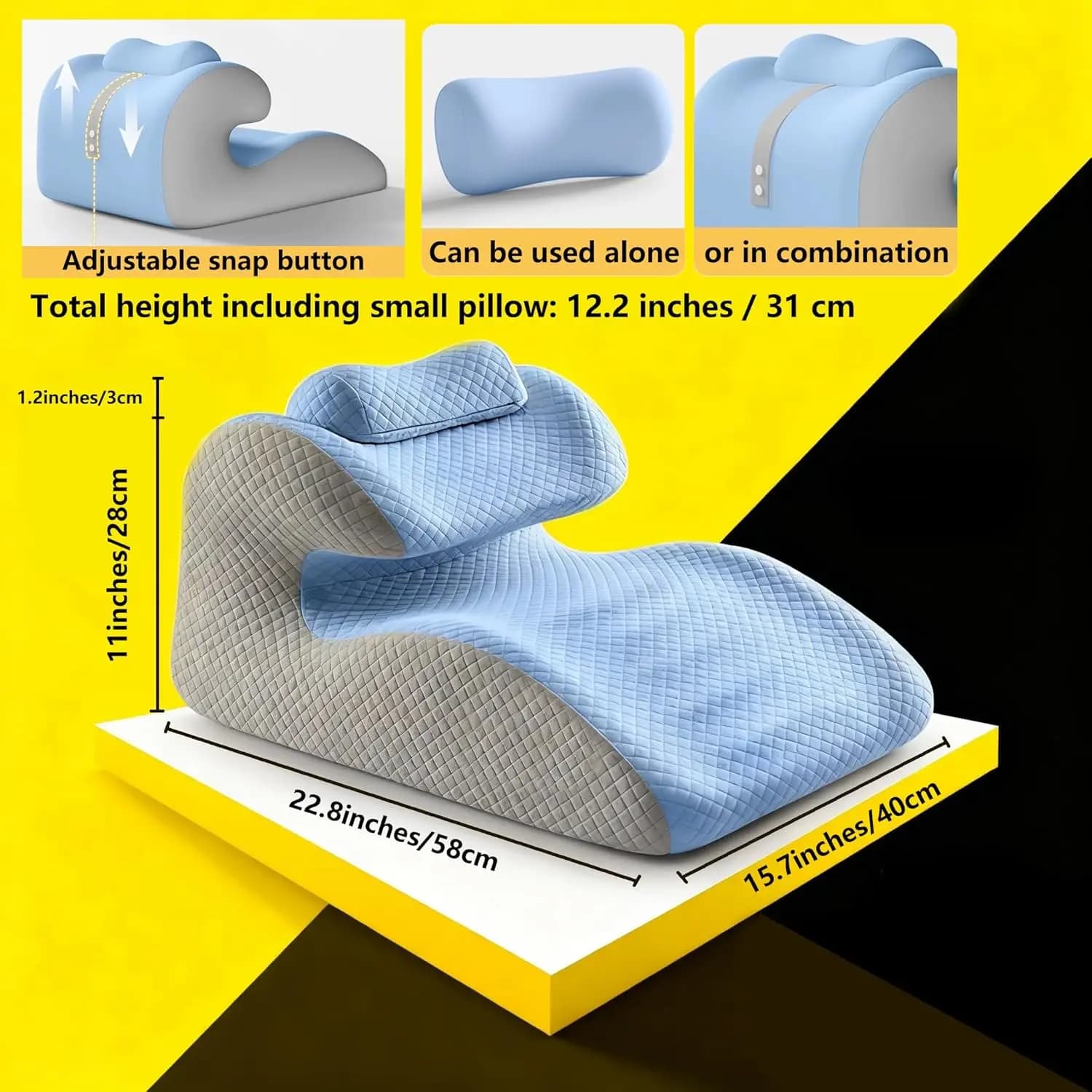 Ergonomic Pillow, Supports Posture in Any Position Cervical Traction Pillows Body Relaxation Anti Snoring, Ideal for Massage