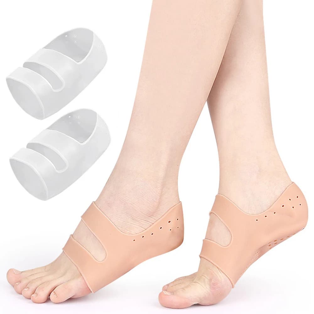 1 paio di protezioni per tallone in gel per fascite plantare, coppe per tallone con supporto per arco plantare per donne e uomini, inserti per tallone per dolore ai piedi e piedi piatti