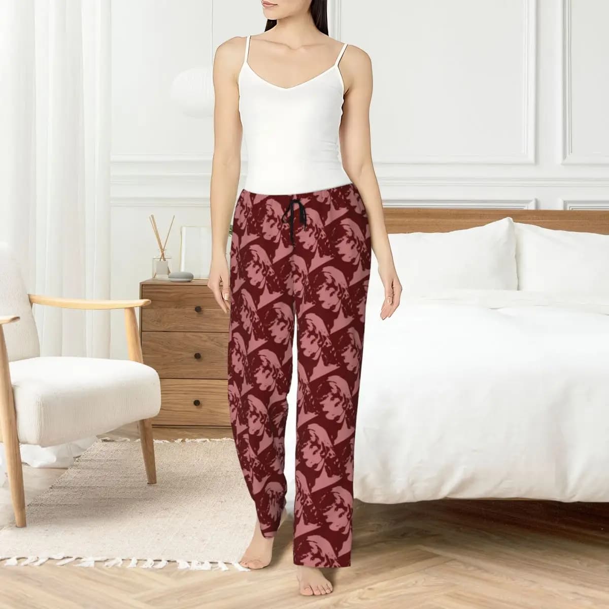 Personalized pajamas pants Martinez Melanie Pigiami for women Night pants with elastic waist pockets