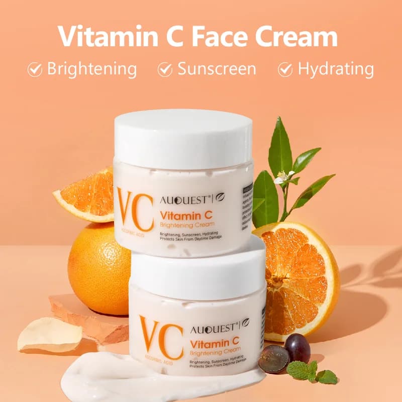 AUQUEST Face Cream Vitamin C Collagen Skin Whitening Dark Macchie Removal Hyaluronic Acid Skin Care Products