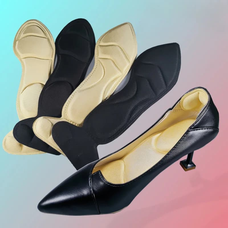 Set di 4 solette traspiranti in memory foam, supporto ammortizzante per scarpe con tacco alto, stivali e scarpe basse, inserti per scarpe confortevoli per tutto il giorno, per donne e uomini