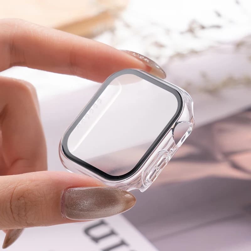 Glass + cover for Apple Watch 46mm 44mm 40mm 41mm 42mm 38mm iwatch screen protection series 10 9 8 7 6 5 SE Accessories