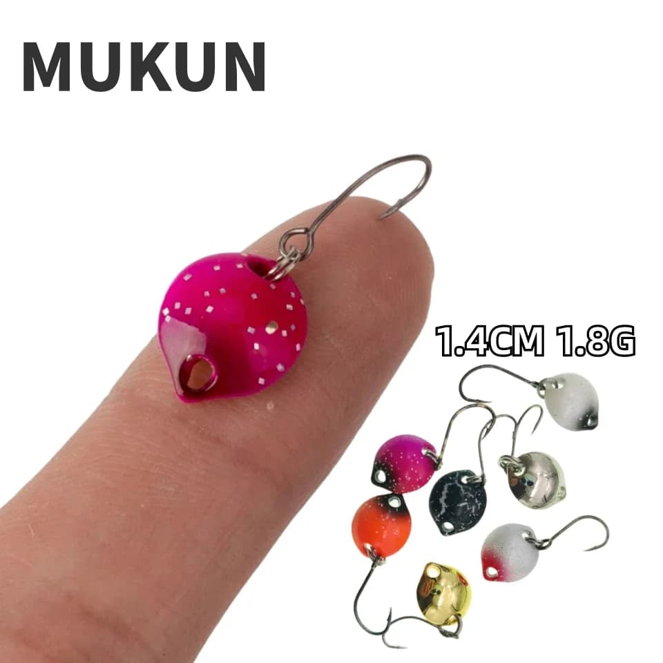 MUKUN 7Pcs Multicolor 1.4cm 1.8g Mini cucchiaio lure Hard Bait Spinnerbait Isca Pesca artificiale Wobblers attrezzatura da Pesca a mosca