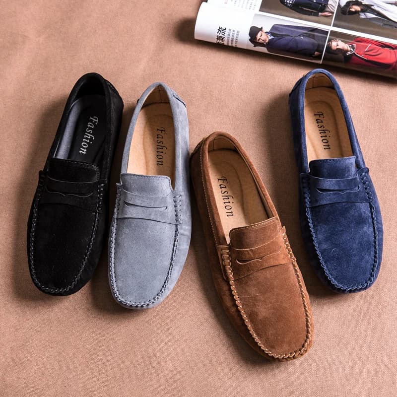 Size 38-47 Luxury Men Loafers Soft Moccasins Summer Shoes Man High Quality Mens Shoes Casual Suede Genuine Leather Driving Flats