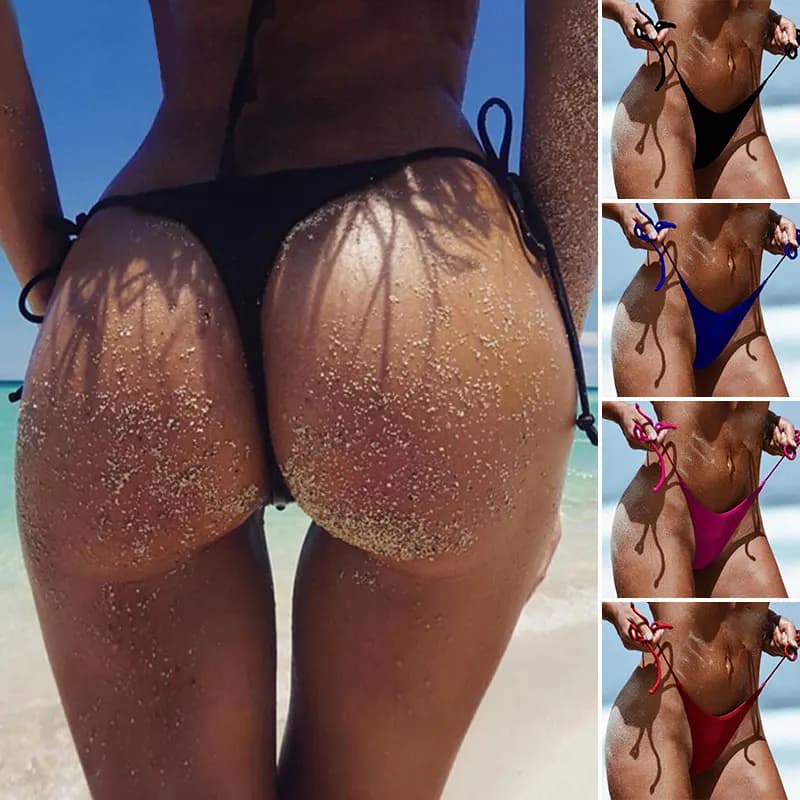 Bikini da donna Mini Micro Costumi da bagno sexy Brasile Butt Girls Sex Bikini femminili Pantaloncini sportivi con lacci Perizoma brasiliano Pantaloncini da bagno