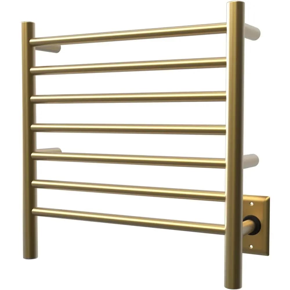 Scaldasalviette Elettrico Combinato Amba RWHS-SSB Radiant Small a 7 Barre in Ottone Satinato