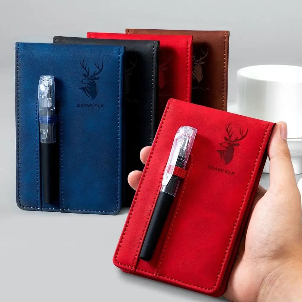 Nuovo taccuino tascabile A7 con copertina in pelle, pianificatore portatile, libro, linea orizzontale, taccuino A7, ufficio scolastico