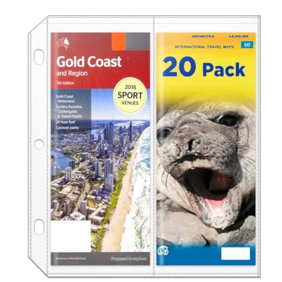 Portamappi Pieghevoli a 2 Tasche, Porta Brochure, Protezione per Mappe 4.5" x 11", Buste Protettive per Raccoglitori a 3 Anelli, Confezione da 20