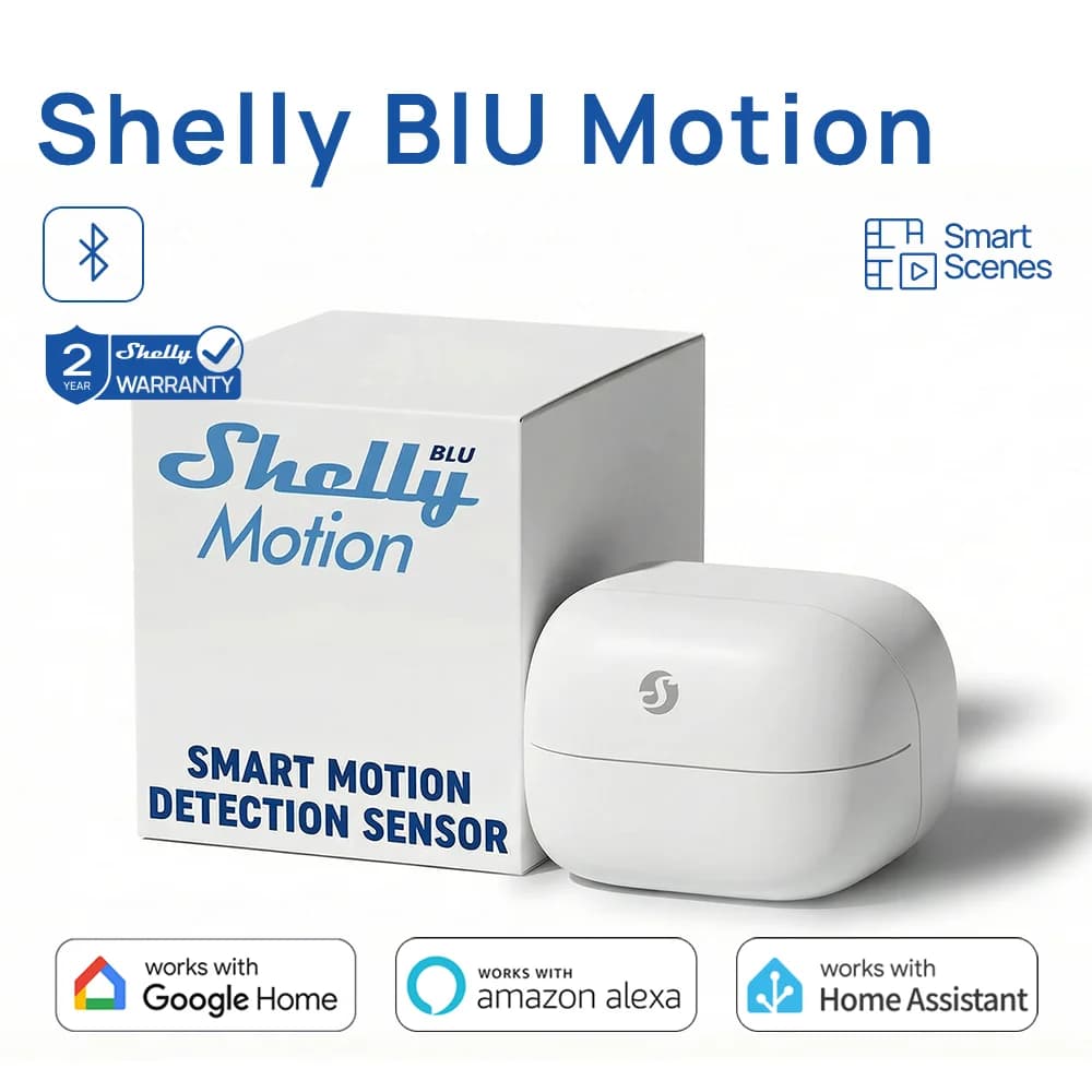 Sensore di Movimento Bluetooth Shelly BLU Motion per Casa Intelligente, Sensore Umano IoT per Attivazione Scenari ​ Risposta Immediata ​ Scripting