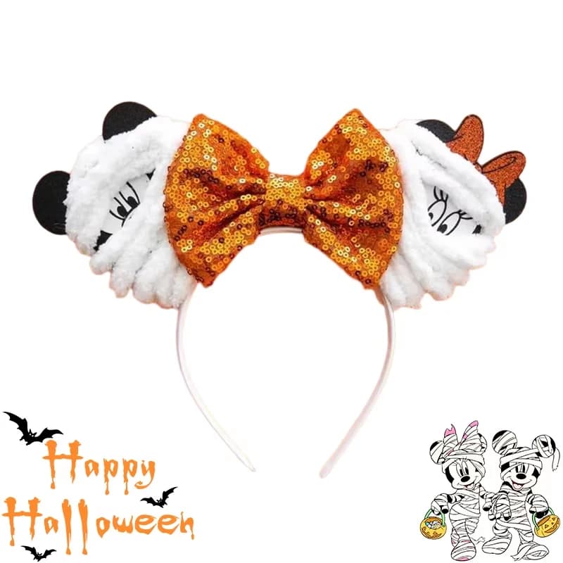 Disney Mummia Orecchie di Topolino Fasce per capelli per ragazze Fasce per Halloween Fasciatura per bambini Minnie Mouse Accessori per capelli Donna Cosplay Party