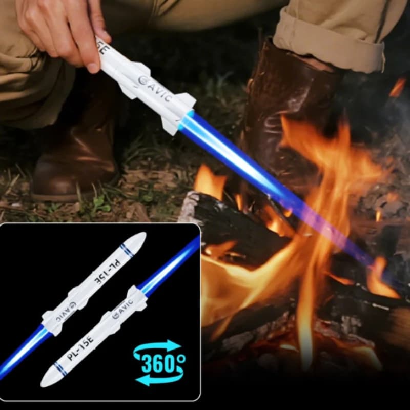 Nuovo Accendino Creativo a Forma di Razzo, Torcia ad Alta Temperatura per Barbecue all'Aperto, Accenditore Portatile per Carbonella