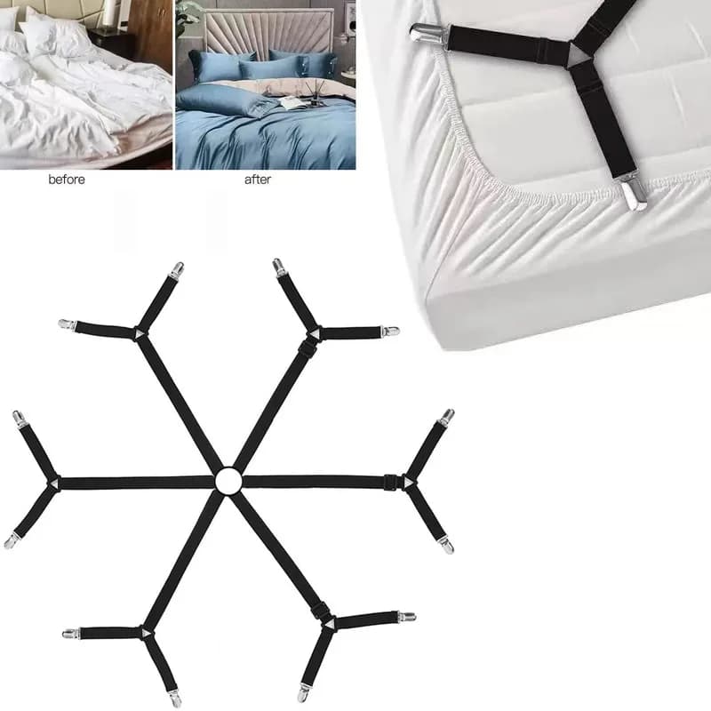 12 clips Fixing elements for sheet Clips Adjustable elastic straps Support straps Clips Sheets Crib accessories