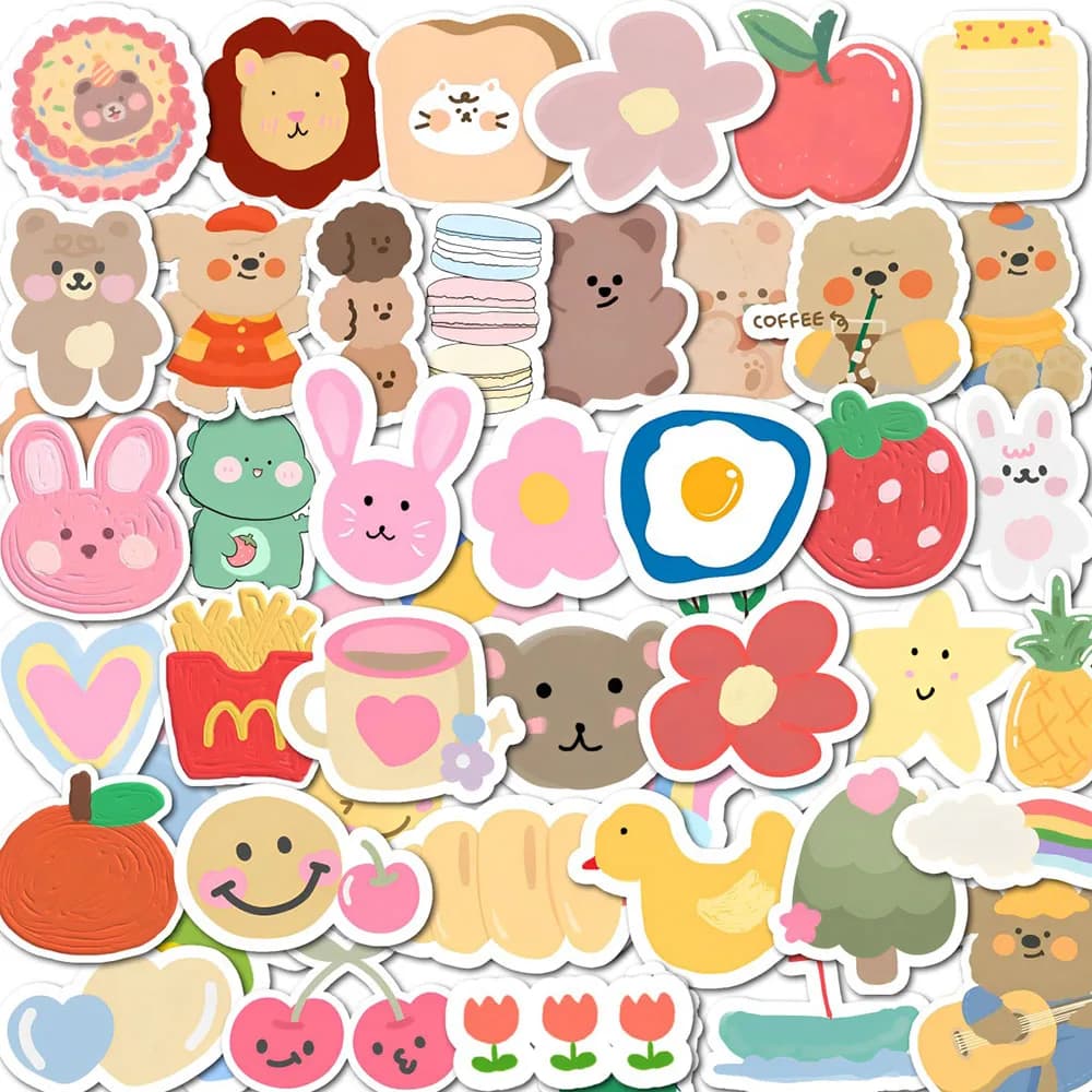 Adesivi Anime Misti Impermeabili, Decalcomanie Versatili Componibili per Decorazioni Personalizzate di Oggetti