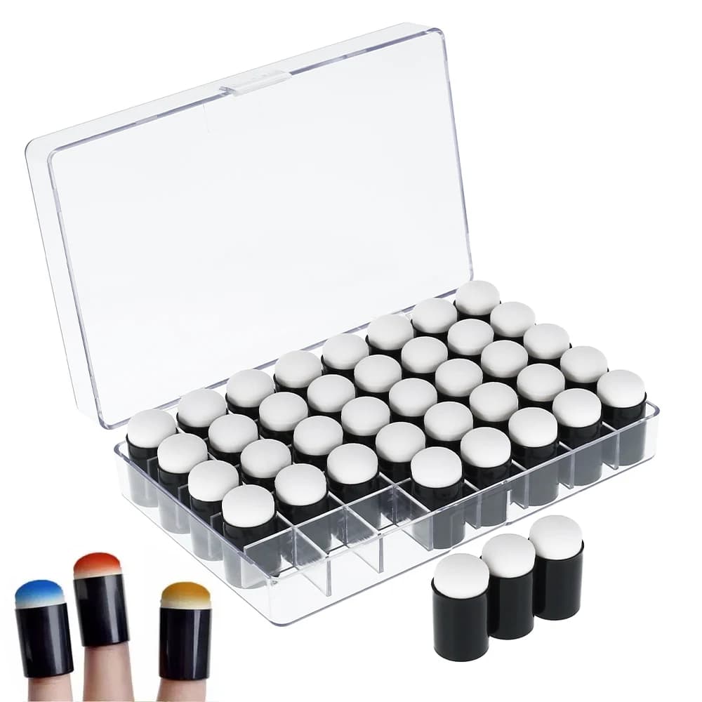 40Pcs Child Finger Sponge Daubers Paint Ink Pads Stamping Brush Handmade DIY Craft Scrapbooking Painting Making Drawing Kit