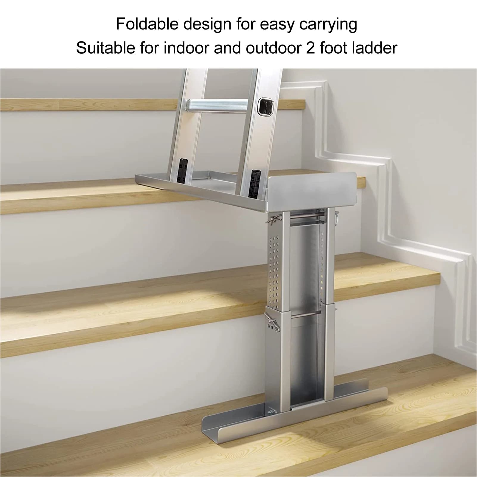 Alloy Steel Folding Ladder Extender Stabilizer Stair Support Stand for Telescopic Straight Ladders Anti-Slip Safety