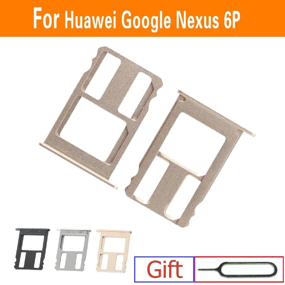 Genuino Sim Supporto del Vassoio Della Carta per Huawei Nexus 6p H1511 Slot Per Sim Card Vassoio reader Per Google Nexus 6p h1512 Adattatore di Ricambio