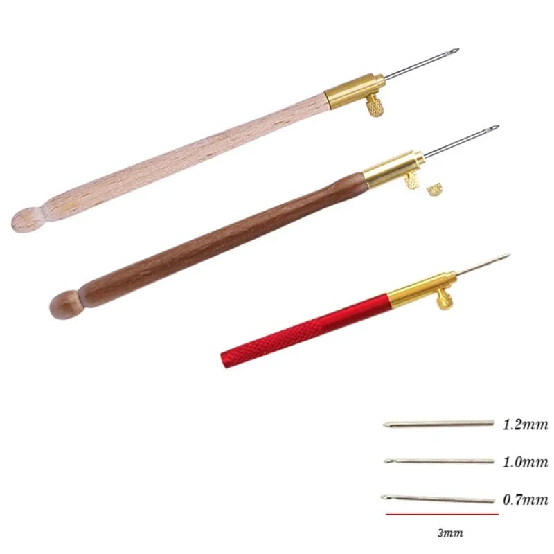 Kit per uncinetto punto francese cucito lavoro a maglia uncinetto in legno ricamo punzonatrice aghi manico in legno uncinetto strumenti incrociati