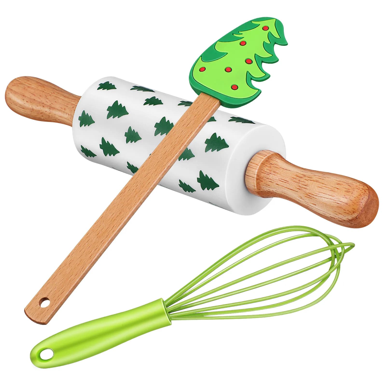 Set of 3 Silicone Kitchen Tools for Christmas, Mini Basket for Cookies and Pastries, Holiday Accessories