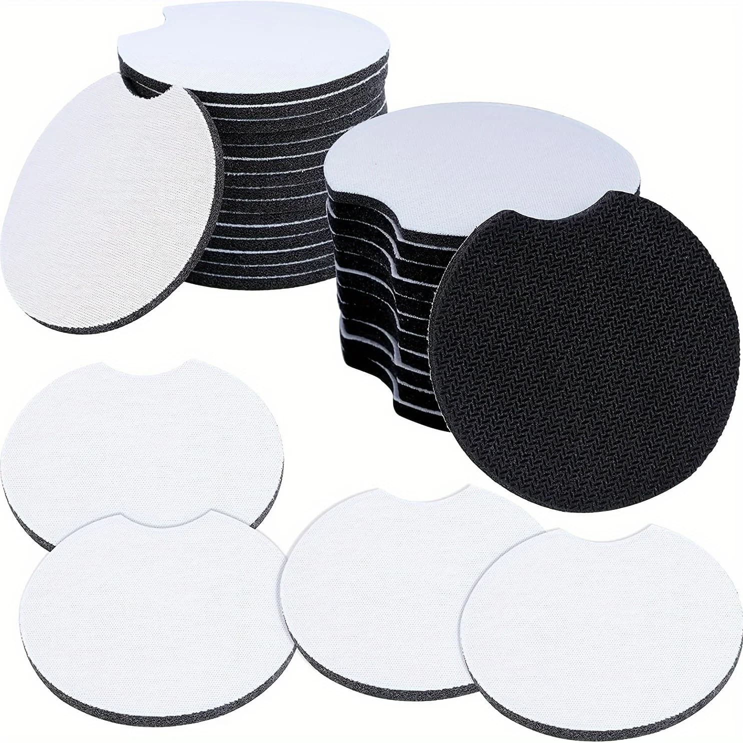 10PCS Neoprene Sublimation Blank Car Coasters, Circular Opening Blank Sublimation Coasters For Thermal Sublimation DIY Crafts