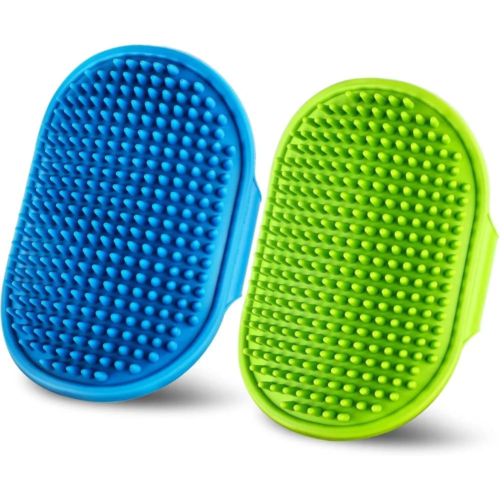 Professional Dog Grooming Brush Pet Shampoo Massage Bath Comb with Adjustable Loop Handle for Cats Dogs Short Long Hair Grooming Tool 2 Pack