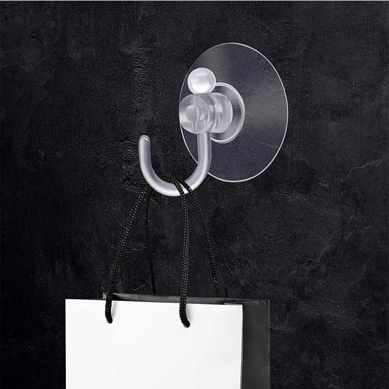 Gancio a ventosa in PVC trasparente perforato da 45 mm, senza tracce, per cucina e bagno - Bestseller
