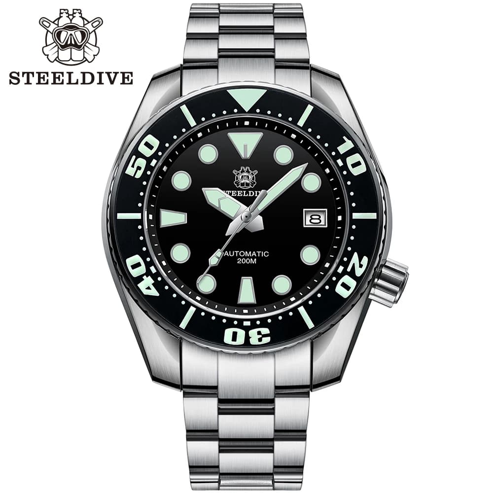 STEELDIVE Ufficiale SD1971 44.9MM Orologi subacquei sportivi NH35 Vetro zaffiro automatico con rivestimento AR Orologi da uomo impermeabili da 200 m