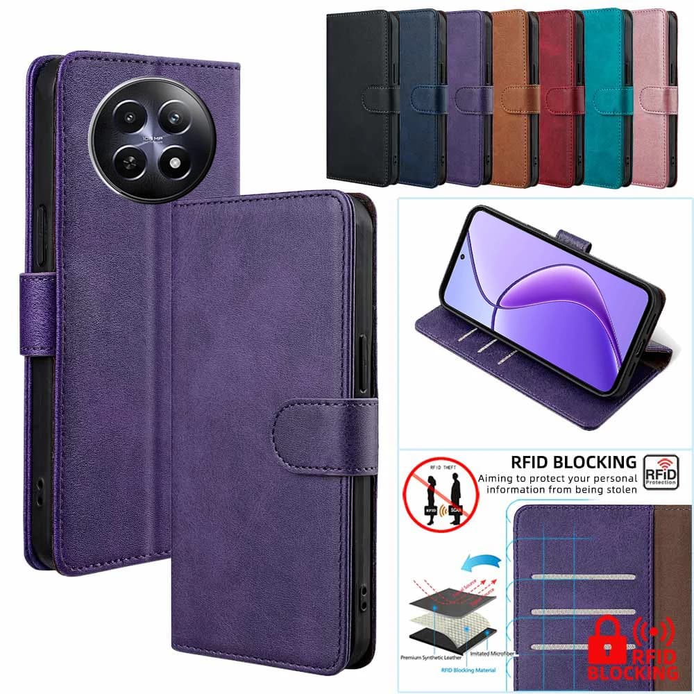 Custodia a Libro in Pelle con Chiusura Magnetica Anti-Caduta per Realme 12 11 9 8 Pro Plus Realme 8i 12X 11X 12 Lite