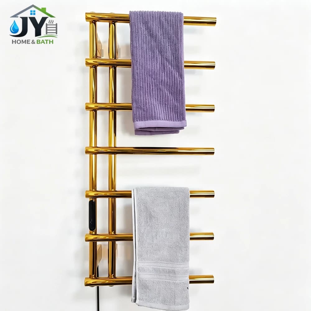 Scaldasalviette di Lusso, Portasalviette Riscaldato, Radiatore per Asciugamani 4/5/6/7 Barre con Timer e Termostato, per Spa, Hotel, Uso Domestico, a Risparmio Energetico