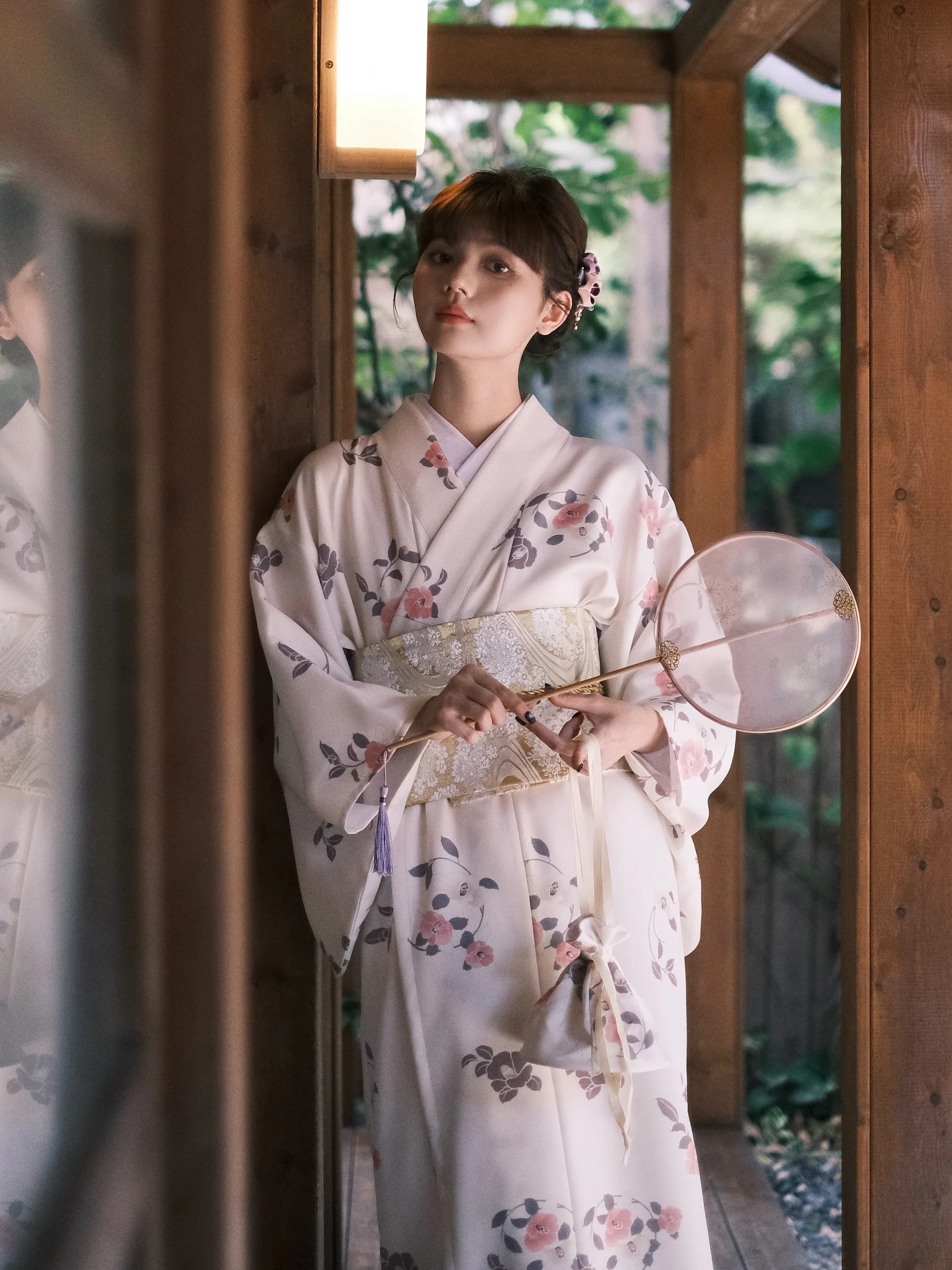 Moonlight Kimono Gentle Lady Sakura Season Travel Photography Improved Kimono Bathrobe Soft Polyester Traditional Japanese Co...