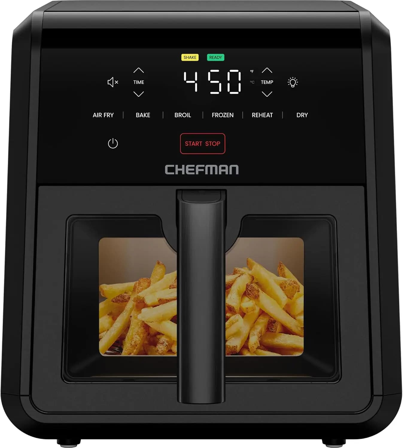 Friggitrice ad Aria 6-in-1 da 7 Qt: Friggitura ad Aria, Cottura, Grigliatura, Riscaldamento, Disidratazione e Scongelamento con Cottura Rapida e Uniforme per Risultati Croccanti - Nera