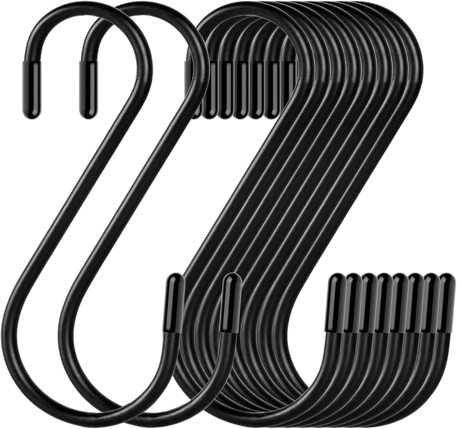 Confezione da 30 ganci a S, ganci in metallo resistente da 3,54 pollici con supporto, 33 libbre, per appendere piante, vestiti, vasi, asciugamani in cucina e in giardino