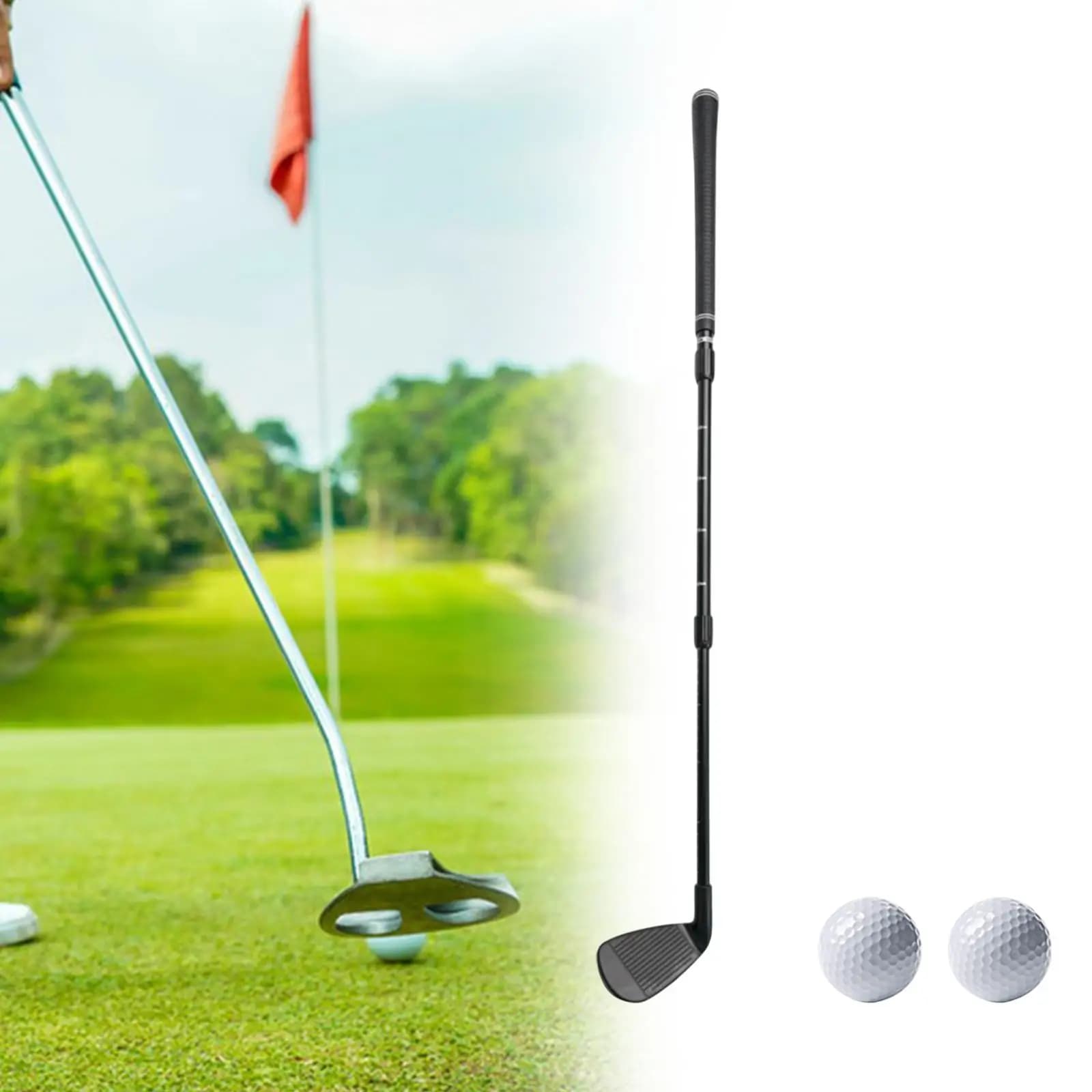 Retractable Golf Chipper Club with Balls Mini Hybrid Wedge Golf Practice Set for Children and Beginners