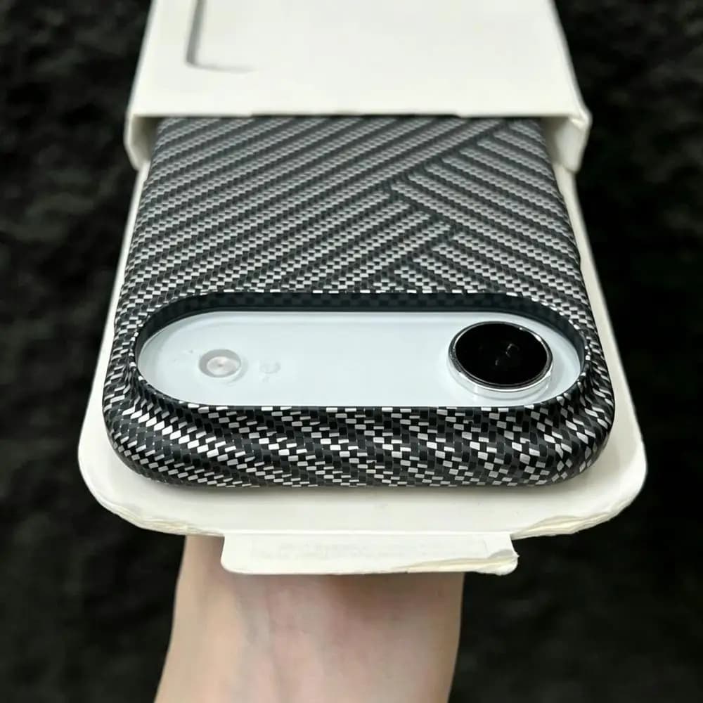 UltraThin Carbon Fiber Kevlar Stripe Texture Phone Case For iPhone Air 16 15 14 13 17 Pro Max Bumper For 17 Air Shockproof Cover