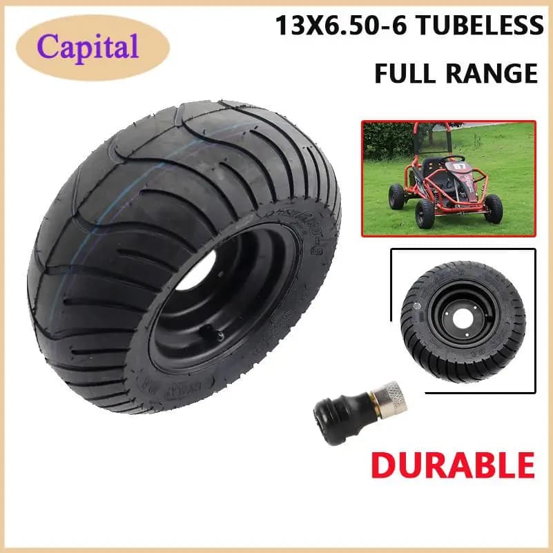 Ruota da spiaggia ATV Go-kart da 13 pollici 13X6.50-6 pneumatico tubeless con mozzo in lega per auto da turismo per auto da prato