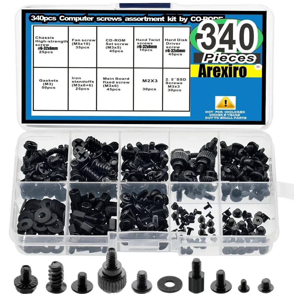 400pc Computer Screws Motherboard Standoffs Screws PC Screws Laptop Screws PC Case Screws Fan Screws SSD Screws for HDD Hard