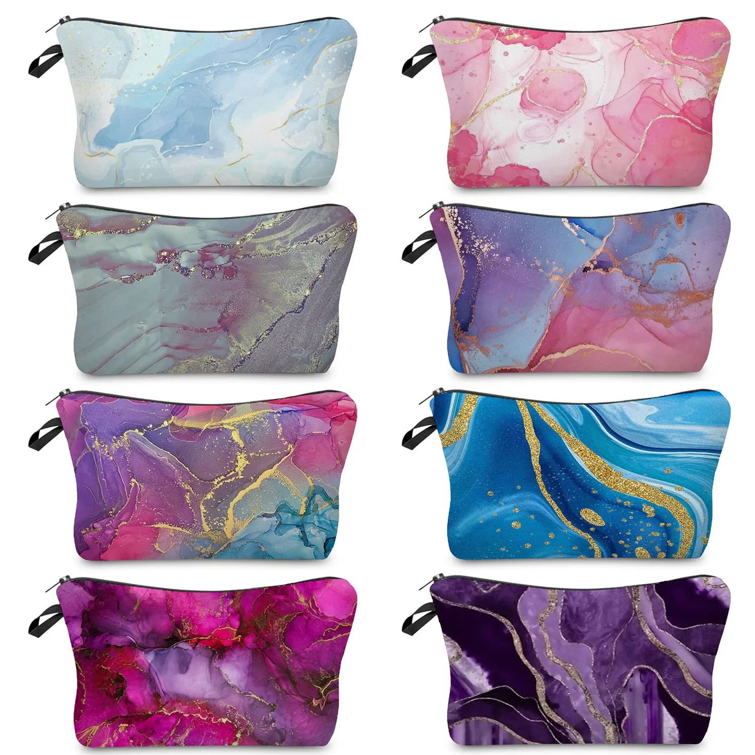 Marble Pattern Abstract Art Fashion Printed women's Makeup Bag Eco riutilizzabile Female Cosmetic Organizer Beach Travel Toiletry Kit