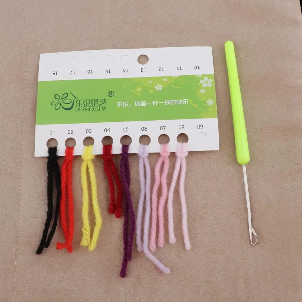 Animal Cushion Latch Hook Kits DIY Pillow Cover Rug Crafts Polyester Yarn for Home Decoration Projects