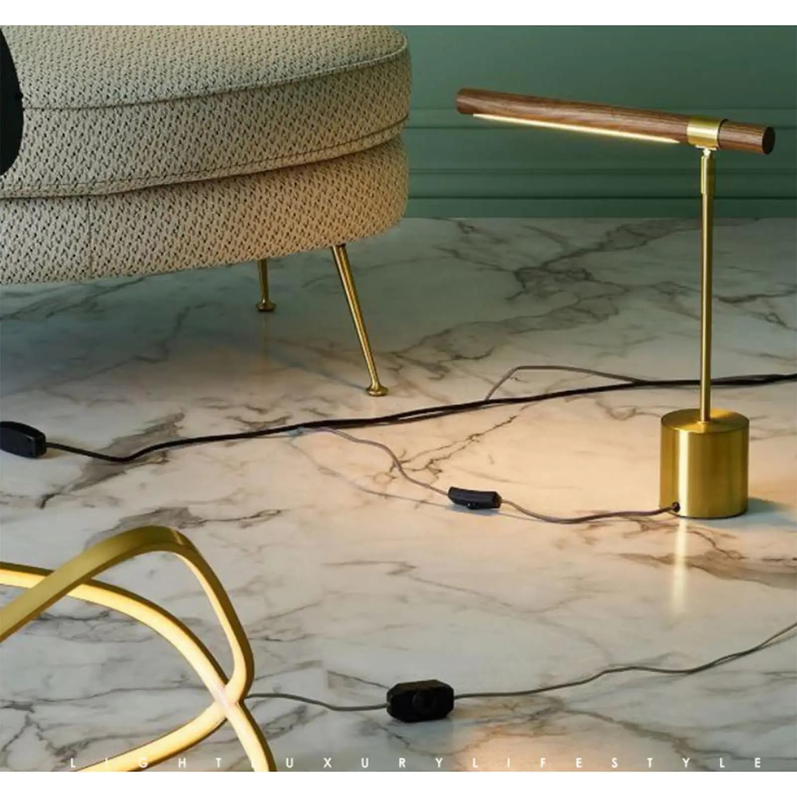 LED Desk Lamp Mid Century Eye Caring Modern Table Lamp / 120° Wide Angle Metal Base Bedroom Nightstand Light Nightlight