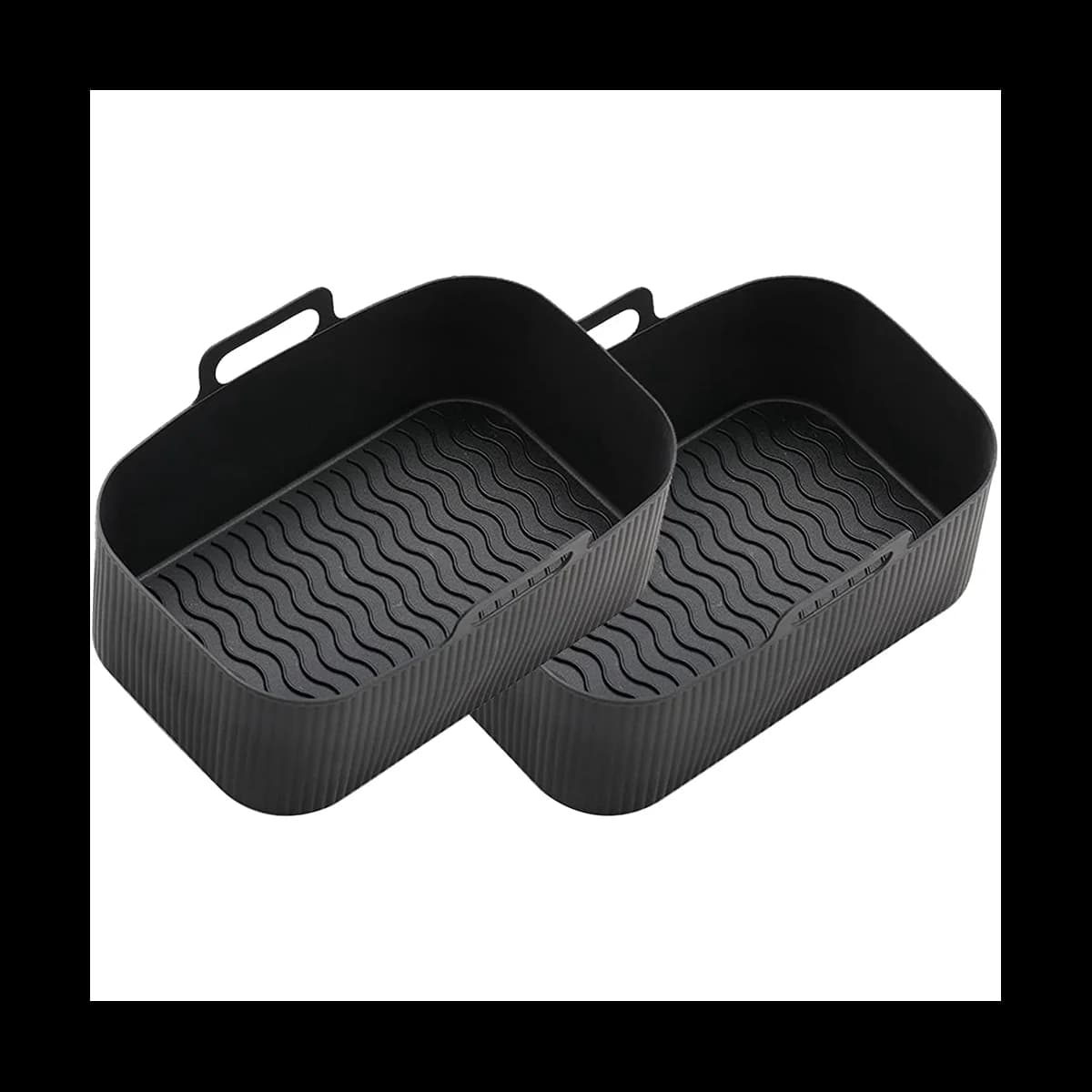 Fodere per friggitrice ad aria per friggitrice ad aria Ninja Dual, fodera in Silicone per friggitrice ad aria riutilizzabile per accessori per friggitrice ad aria Ninja, nero