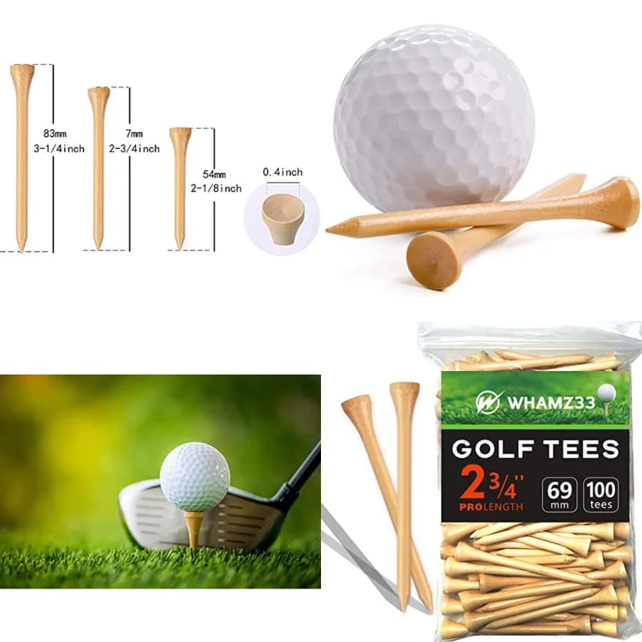 Professional Wooden Golf Tees 2 3/4 inch Tee Pack of 100 Golf Tee