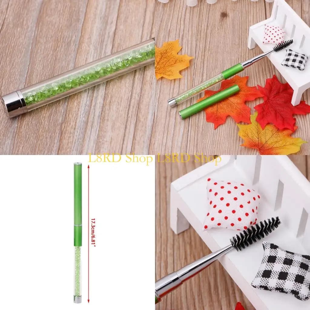 L8rd per Rinestone Acrilico manico per il trucco per ciglia per ciglia Brush Spirale Wands Applicat