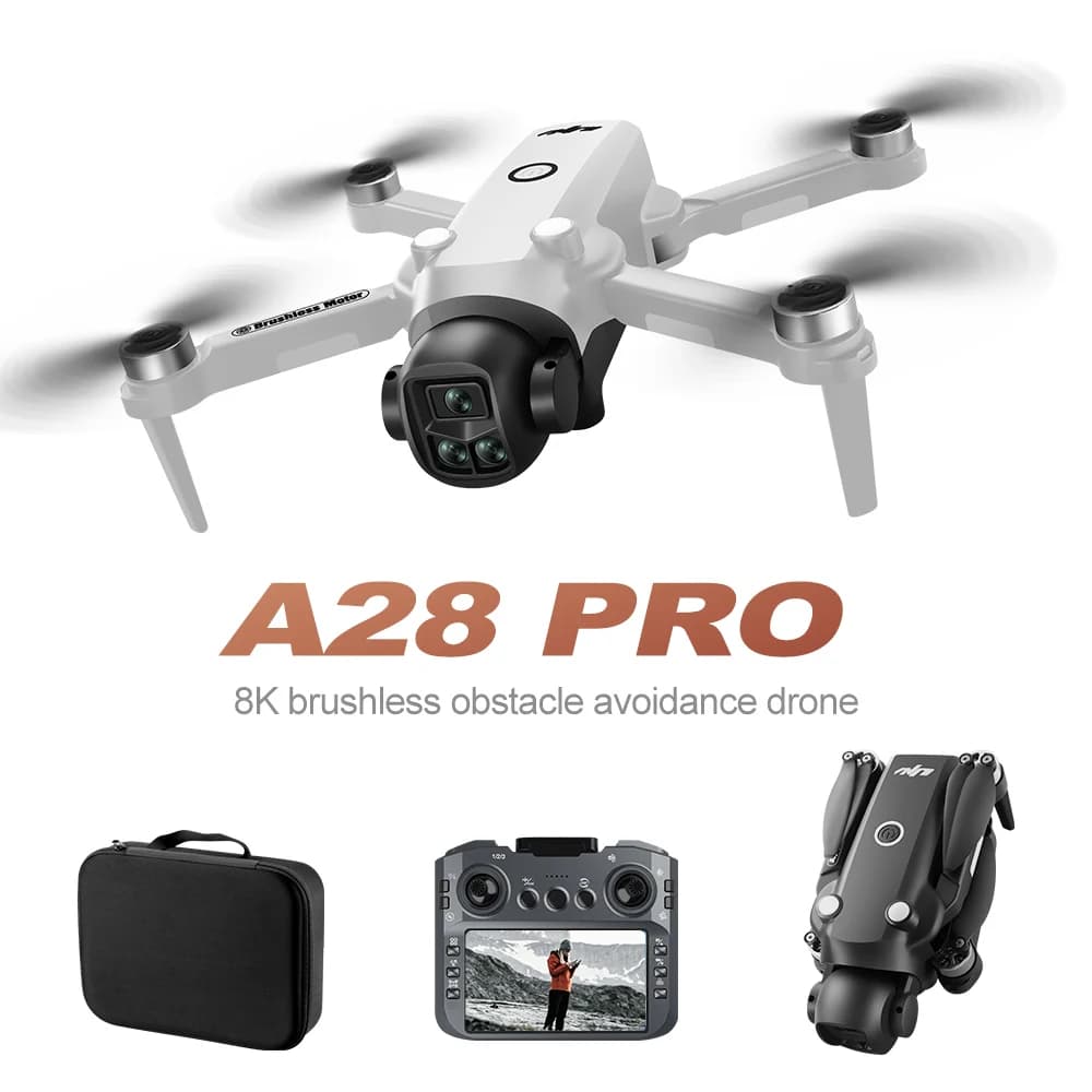 A28 Drone 8K Professionale HD Macchina Fotografica Intelligente Evitamento Ostacoli Con Schermo di Controllo Remoto Quadcopter Brushless Droni Giocattolo