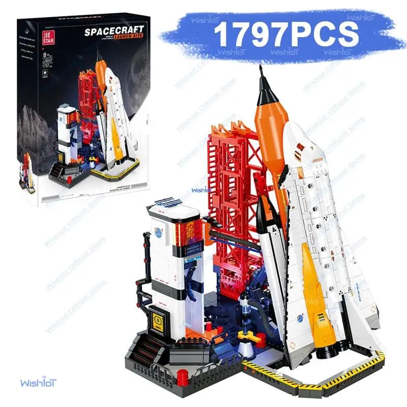 Space Launch Center Building Blocks 1797PCS With Lights City Aerospace Rocket Station Creative Construction Toy For Children Boy