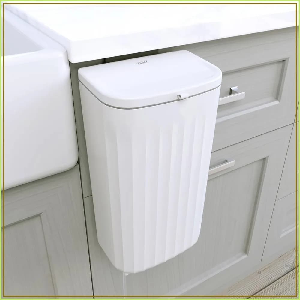 Under Counter Waste Bin 12L Space Saving Small Trash Can for Kitchen Cabinet Bathroom Office Dual Lid