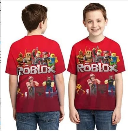 Nuova maglietta per bambini del gioco Roblox, per ragazzi e ragazze, con stampa di cartoni animati, maglietta casual a maniche corte, divertimento estivo, abbigliamento per bambini, regalo